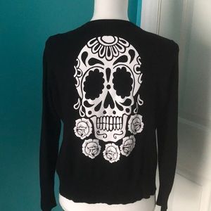 Sugar skull cardigan XL Black